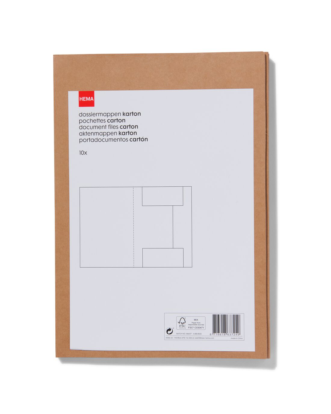 HEMA Dossiermappen kraft A4 - 10 stuks | HEMA
