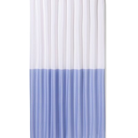 HEMA Douchegordijn 180x200cm polyester linnenlook blok blauw (blauw) | HEMA