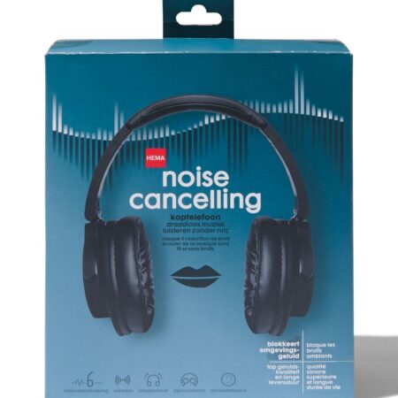 HEMA Draadloze koptelefoon met noise cancelling zwart | HEMA