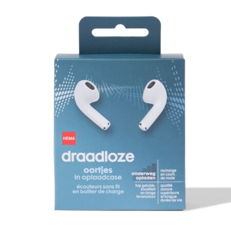 HEMA Draadloze oortjes in oplaadcase wit | HEMA