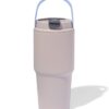 HEMA Drinkbeker met rietje 600ml rvs grijs (grijs) | HEMA