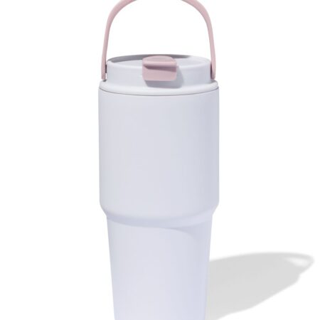 HEMA Drinkbeker met rietje 600ml rvs lavendel (lavendel) | HEMA