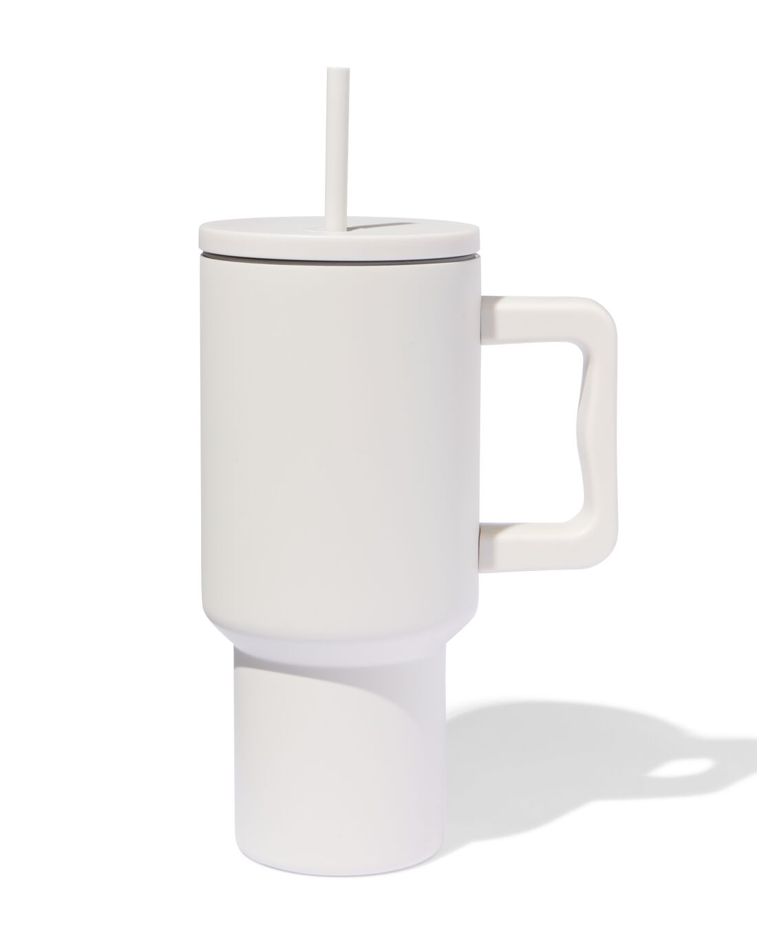 HEMA Drinkbeker met rietje 900ml rvs beige (beige) | HEMA