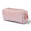 HEMA Etui 20x7x9cm dubbele rits kuntsleer (roze) | HEMA