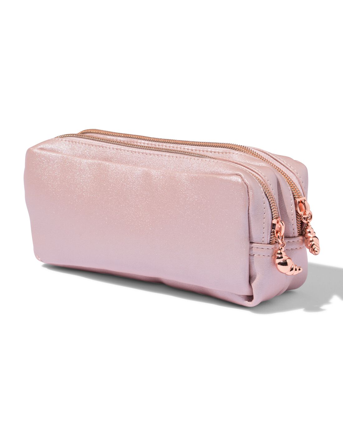 HEMA Etui 20x7x9cm dubbele rits kuntsleer (roze) | HEMA
