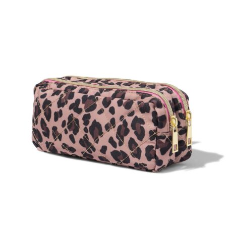 HEMA Etui 20x9x7cm met dubbele rits panter (bruin) | HEMA