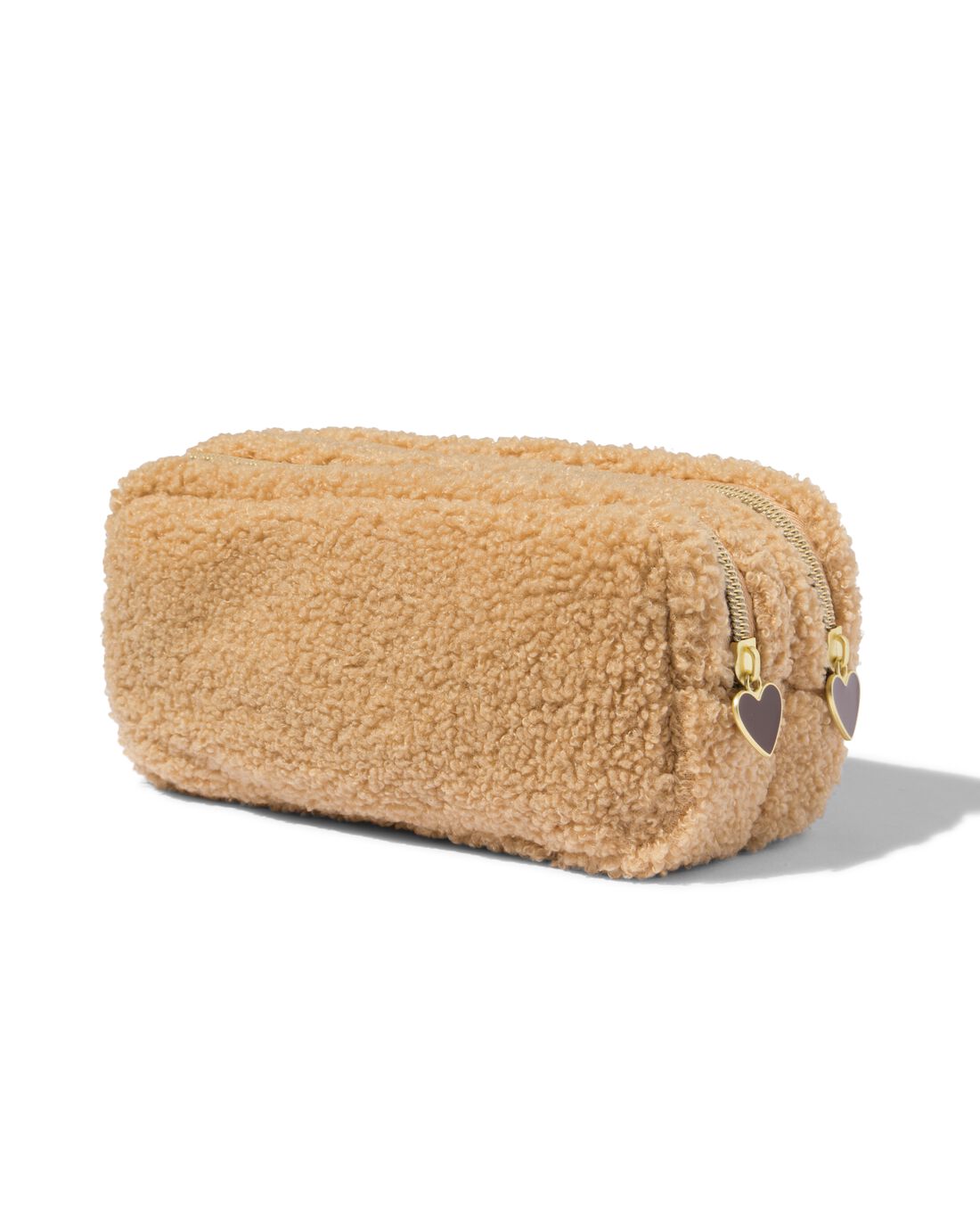 HEMA Etui teddy met dubbele rits (beige) | HEMA