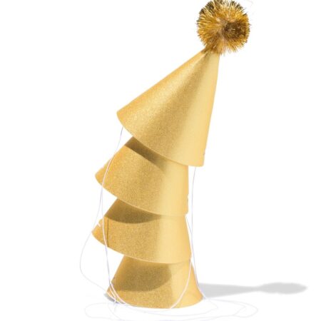 HEMA Feesthoedjes pompon goud - 4 stuks (goud) | HEMA