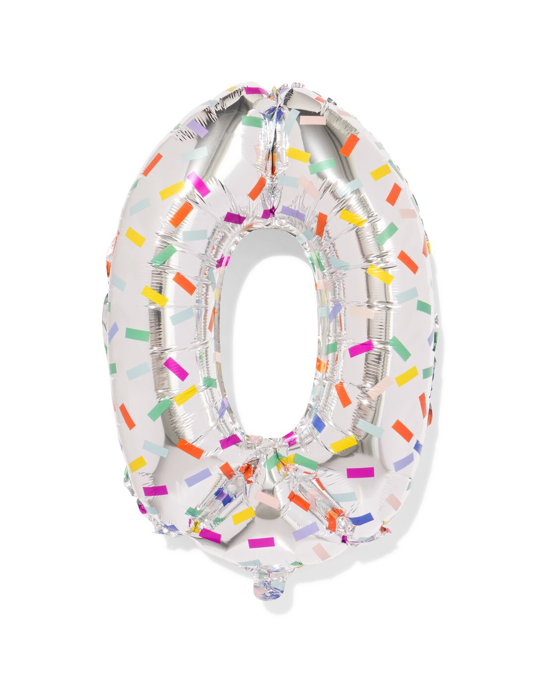 HEMA Folieballon cijfer 0 60cm confetti (multicolor) | HEMA