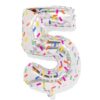 HEMA Folieballon cijfer 5 60cm confetti (zeeblauw) | HEMA