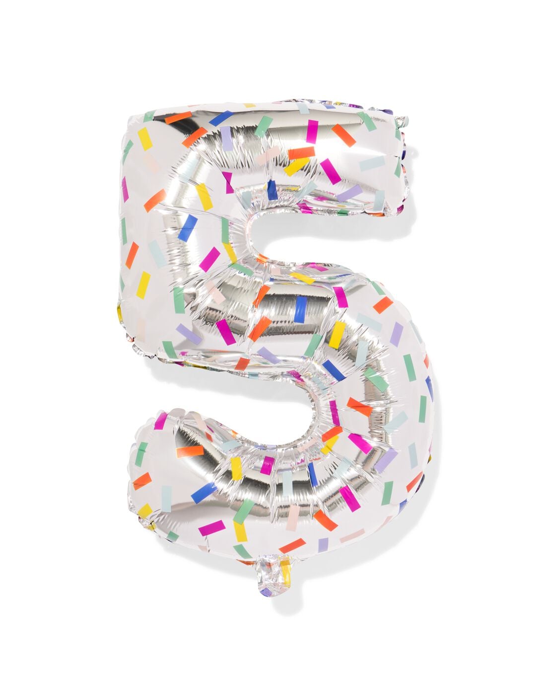 HEMA Folieballon cijfer 5 60cm confetti (zeeblauw) | HEMA