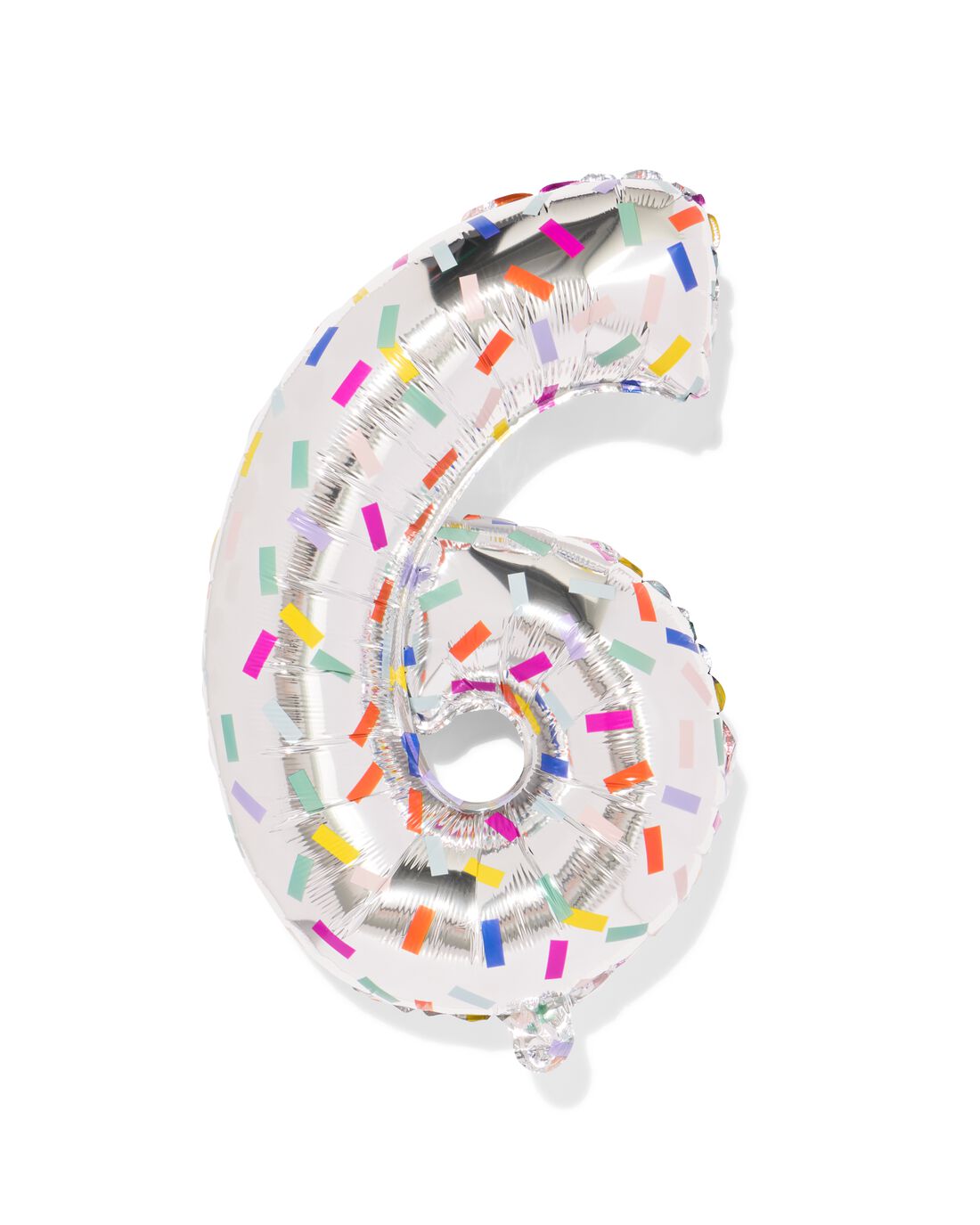 HEMA Folieballon cijfer 6 60cm confetti (gebroken wit) | HEMA
