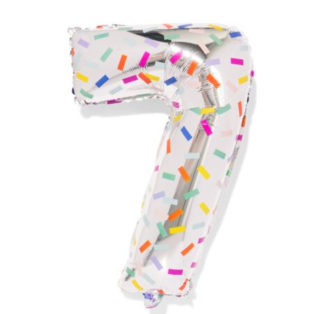 HEMA Folieballon cijfer 7 60cm confetti (oudroze) | HEMA