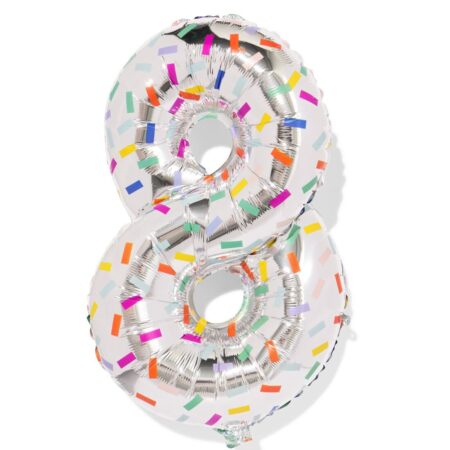 HEMA Folieballon cijfer 8 60cm confetti (olijf) | HEMA