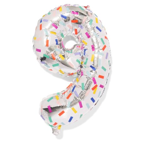 HEMA Folieballon cijfer 9 60cm confetti (onyx) | HEMA