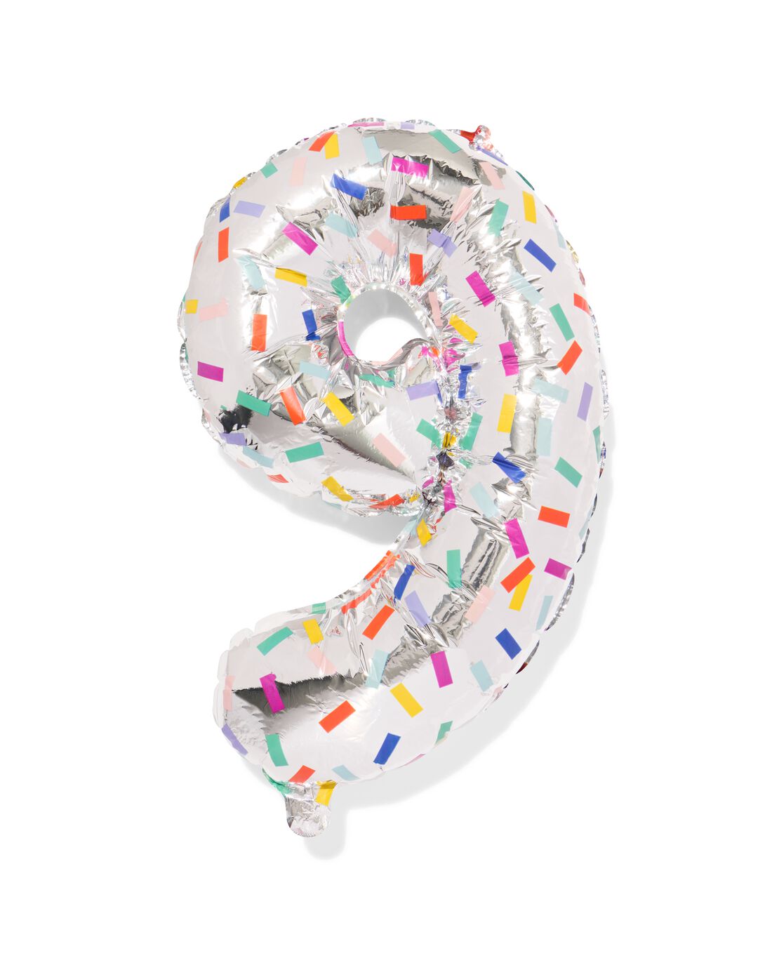 HEMA Folieballon cijfer 9 60cm confetti (onyx) | HEMA