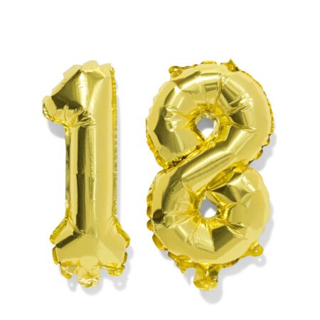 HEMA Folieballon getal 18 60cm goud (goud) | HEMA