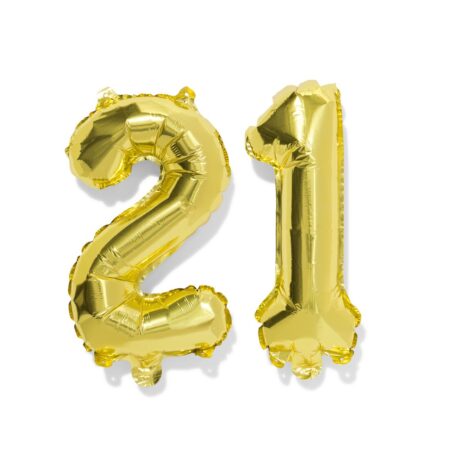 HEMA Folieballon getal 21 60cm goud (goud) | HEMA