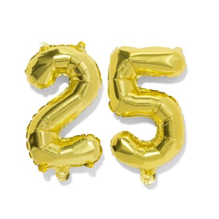 HEMA Folieballon getal 25 60cm goud (goud) | HEMA