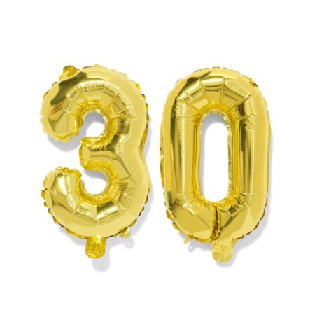 HEMA Folieballon getal 30 60cm goud (goud) | HEMA
