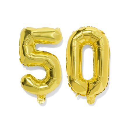 HEMA Folieballon leeftijd 50 60cm goud | HEMA