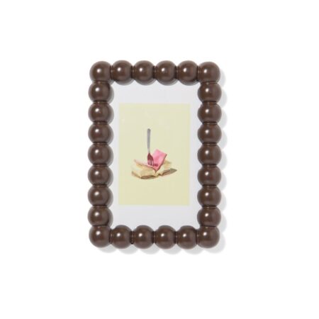 HEMA Fotolijst 10x15cm hout bolletjes (donkerbruin) | HEMA