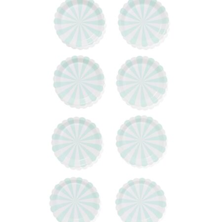 HEMA Gebaksbordje lichtblauwe streep 8 stuks (blauw) | HEMA