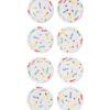 Gebaksbordjes ⌀17.5cm papier kaarsjes - 8 stuks (multicolor)