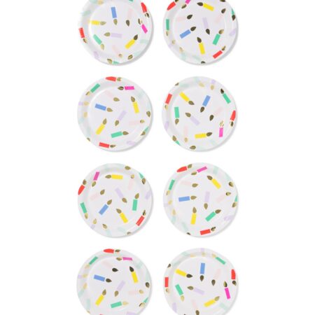 HEMA Gebaksbordjes ⌀17.5cm papier kaarsjes - 8 stuks (multicolor) | HEMA