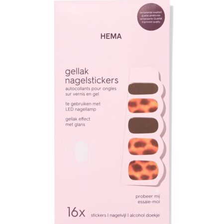 HEMA Gellak nagelstickers tortoise - 16 stuks | HEMA