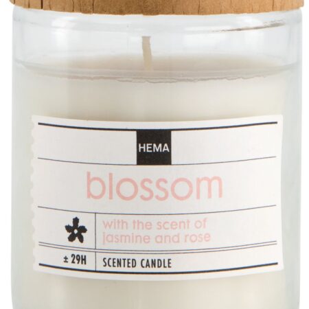 HEMA Geurkaars in glas Ø6.5 blossom (wit) | HEMA
