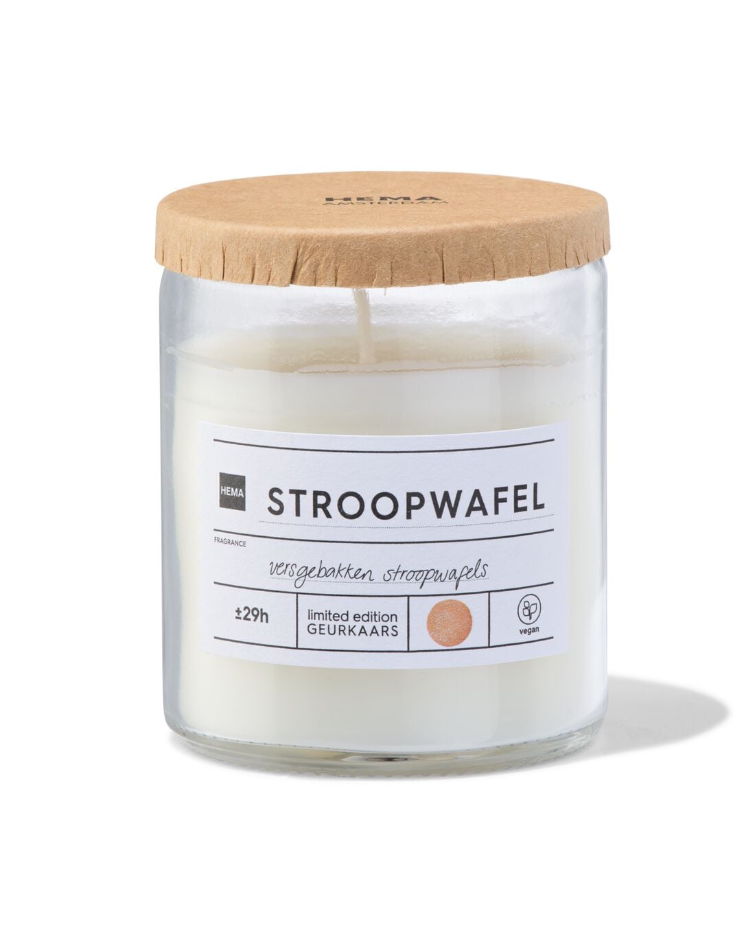Geurkaars in glas stroopwafel