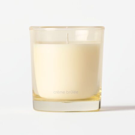 Geurkaars in glas ⌀7x8cm crème brûlée (lichtgeel)