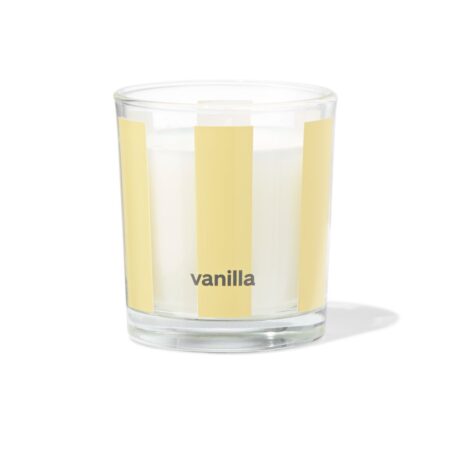 HEMA Geurkaars in glas ⌀7x8cm vanille (lichtgeel) | HEMA