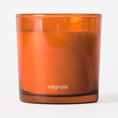 Geurkaars ⌀10x10cm glas magnolia (donkeroranje)
