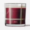 Geurkaars ⌀10x10cm glas ruit kers (aubergine)