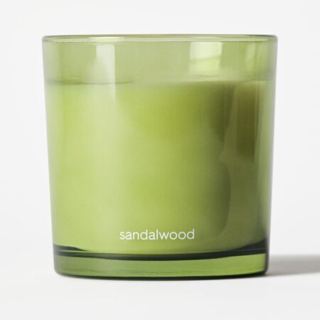 Geurkaars ⌀10x10cm glas sandelhout (groen)
