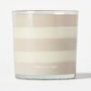 Geurkaars ⌀10x10cm glas strepen crème brûlée (naturel)