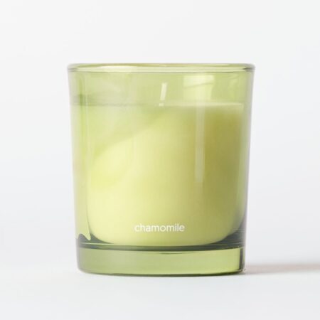 Geurkaars ⌀7x8cm glas kamille (groen)