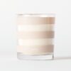 Geurkaars ⌀7x8cm glas strepen vanille (naturel)