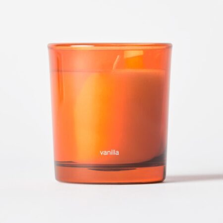Geurkaars ⌀7x8cm glas vanille (donkeroranje)