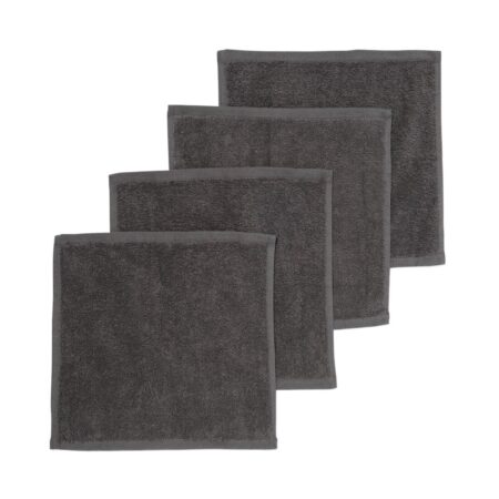 HEMA Gezichtsdoekjes 30x30 zware kwaliteit grijs - 4 stuks (donkergrijs) | HEMA
