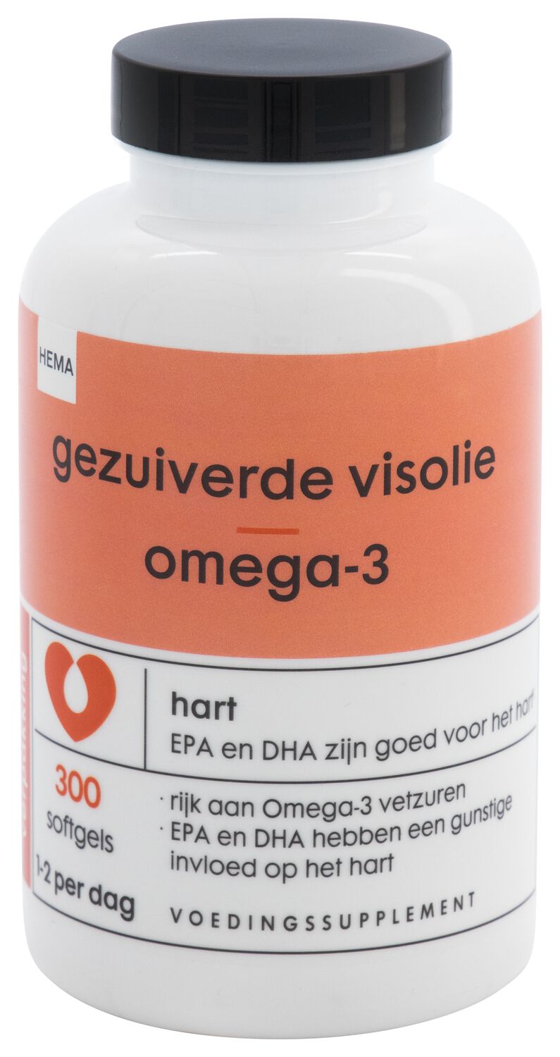 HEMA Gezuiverde visolie omega-3 - 300 stuks | HEMA