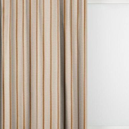 HEMA Gordijnstof Andel lichtdoorlatend strepen ecru-cognac (cognac) | HEMA