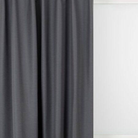 HEMA Gordijnstof Andria verduisterend donkergrijs (donkergrijs) | HEMA