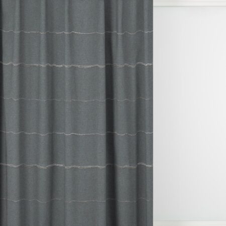 HEMA Gordijnstof Renesse lichtdoorlatend streep petrol (petrol) | HEMA