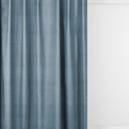 Gordijnstof velours denim