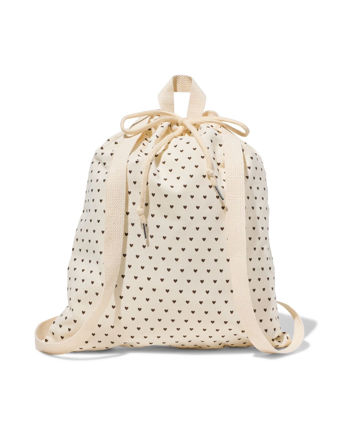 HEMA Gymtas 42x36cm hartjes (gebroken wit) | HEMA