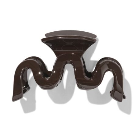 Haarklem 10cm swirl bruin