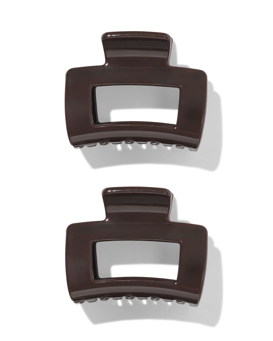 Haarklem 5cm vierkant bruin - 2 stuks